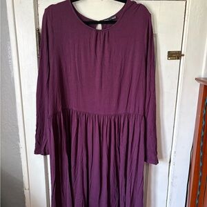 VGUC Modcloth Deep Purple Long Sleeve Dress